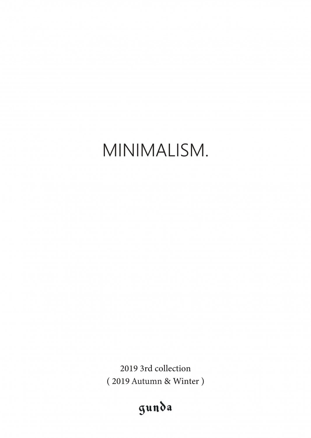 2019A/W・MINIMALISM